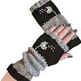 Broderie chat exquise : les gants sans doigts tricotés avec des motifs de broderie de chat détaillés soulignent la superposition des vêtements d'une personne tout en créant un effet décoratif en trois dimensions, ce qui les rend idéaux pour les occasions décontractées ou semi-formelles où le style et l'unicité sont les plus importants