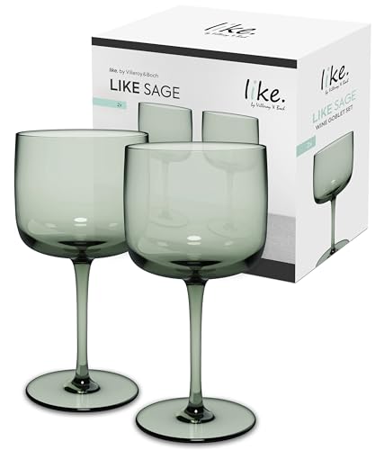 like. by Villeroy & Boch – Like Glass Weinglas Grün, Spülmaschinenfest, Gläser, Weingläser, Trinkgeschirr, Kristallglas
