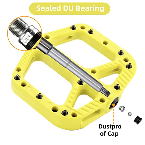 ROCKBROS Bicycle Pedals Road Mountain Bike Pedals 9/16 Nylon Fiber Flat Platform Pedals by ROCKBROS - Image 3