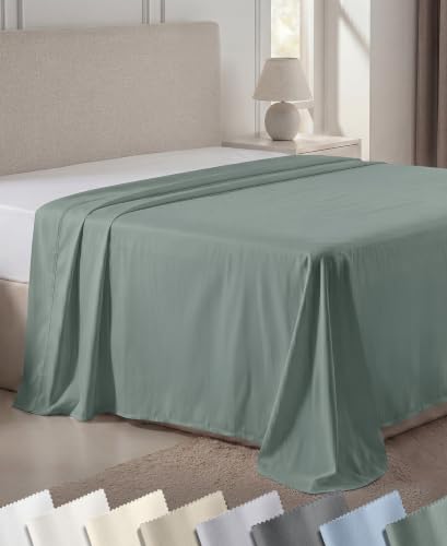 California Design Den 600TC King Top Sheet (Sage Green)