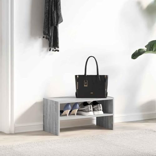 Solution chaussures gain de place entrée | Étagère empilable grise pour petits espaces