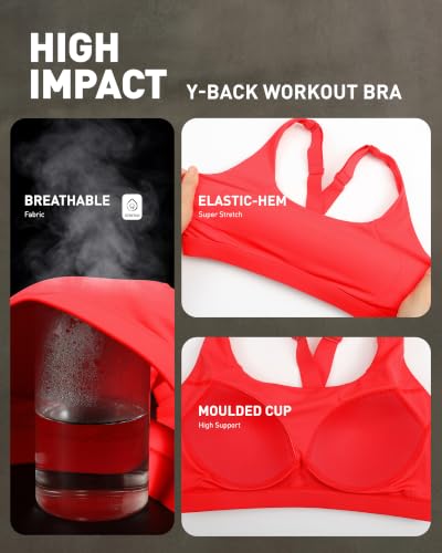 Image of RUNNING GIRL Sports Bras for Women, Molded Cup High Impact Sports Bra Workout Bras for Women High Support Racerback