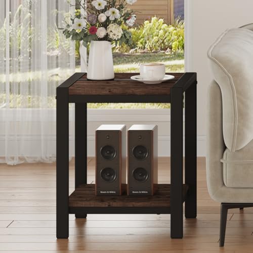 BON AUGURE Square End Table Living Room Set of 2, Side Table, Rustic Oak by BON AUGURE - Used condition - Image 8