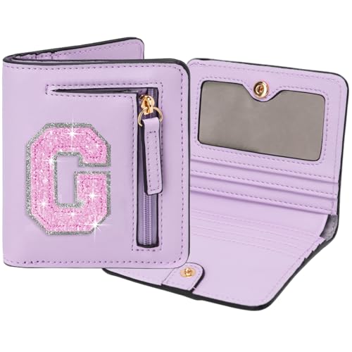 Image of Birthday Gifts for Teen Girl Kids Wallet Girl Wallets Small Initial Rfid Wallet Teen Girls Gift Preppy Stuff for Girls Purple G
