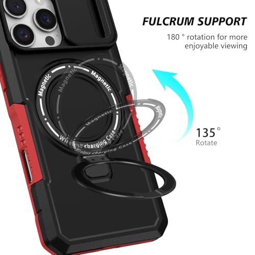 Funda magnética Samsung S25 Plus YOUULAR negra y roja con soporte integrado 5