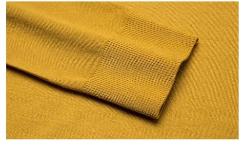 Men's Knit Crewneck Sweaters, Wool Thin Long Sleeve Solid Pullovers4