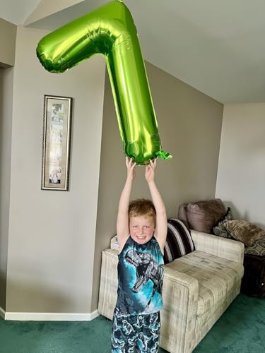 Image of 5 Balloon Numbers, 40In Green Balloons for Party Birthday Decorations | Eye-catching Appearance, Perfect Decorative Centerpieces, Convenient Self-sealing Structure, Widely for Various Occasions