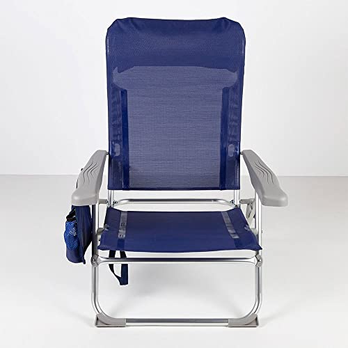Chaise de plage pliante en aluminium avec coussin et dossier compact multipositions - 3