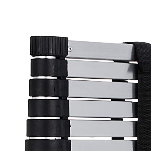 Hihone 12.5' Telescoping Ladder, Straight Portable Telescopic Extension Ladder 300Lbs Capacity, Heavy Duty Aluminum Material Anti-Slip Foot, With Spring Loaded Locking Each Rung #TOP6