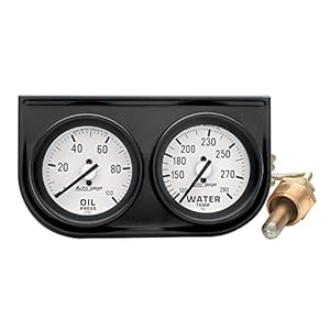 Auto Meter 2326 Auto Gage Black 2″ Mechanical Two-Gauge Console, 2.3125 in.