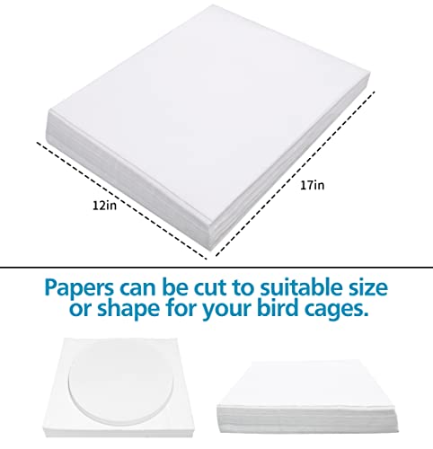 RUBY.Q Papel de forro de gaiola de pássaro, 100 folhas de 43 x 30 cm, forro de gaiola de pássaro não