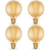 4-Pack Edison Light Bulbs 60W, G25/G80 Globe Vintage Incandescent Edison Bulb Set, 2100K Warm White,...