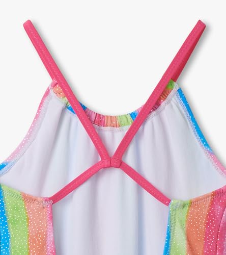 Hatley Girls Sleeveless One Piece Swimsuit, Rainbow Stripes, 12 Years4