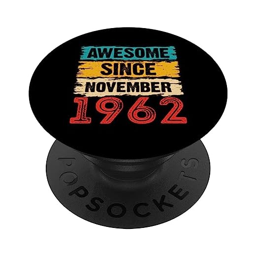 Regalos de 61 años impresionantes desde noviembre de 1962 61 cumpleaños PopSockets PopGrip Intercambiable