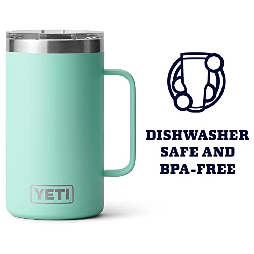 YETI Rambler Mug, Vacuum Insulated Stainless Steel Mug with Magslider Lid, Seafoam, 24 oz (709 ml), Large - Image 2