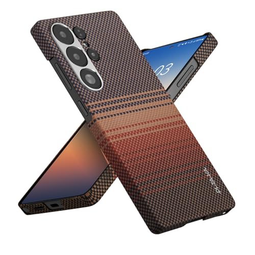pitaka for S25 Ultra Case 6.9 Inch, Compatible with MagSafe, Slim & Light Samsung Galaxy S25 Ultra Case, 1500D Aramid Fiber Made [Tactile Woven - Sunset]