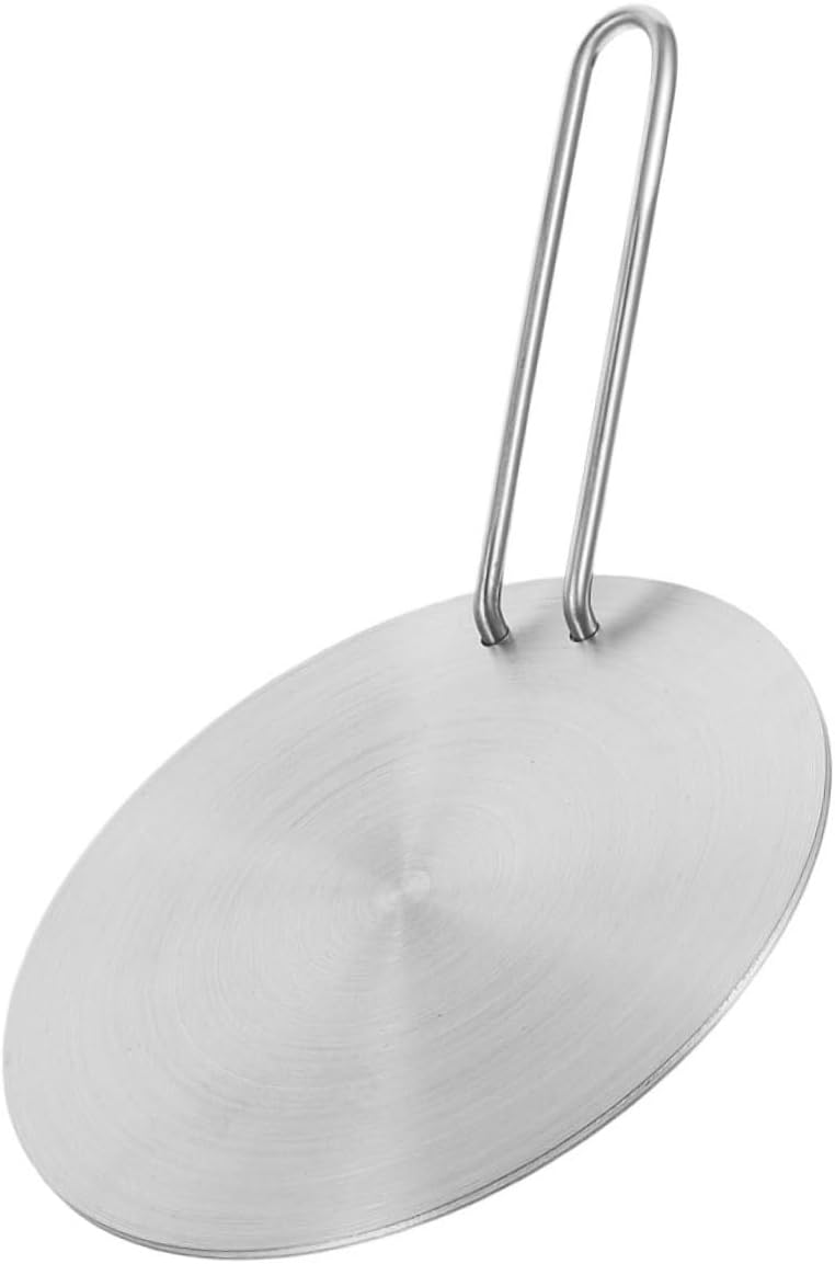 Stainless Steel Induction Cooktop Adapter Plate Heat Diffuser for Gas Electric Stoves Easy to Use with Detachable Handle Quick Even Heat Transfer for Kitchen Cooking