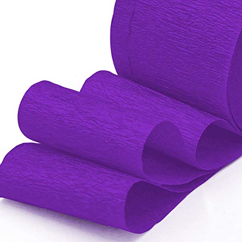 Image of 8 Rolls Purple Crepe Paper Streamers, Wedding Birthday Baby Shower Halloween Party Decoration, Rainbow DIY Supplies, Living Room Bedroom Decor