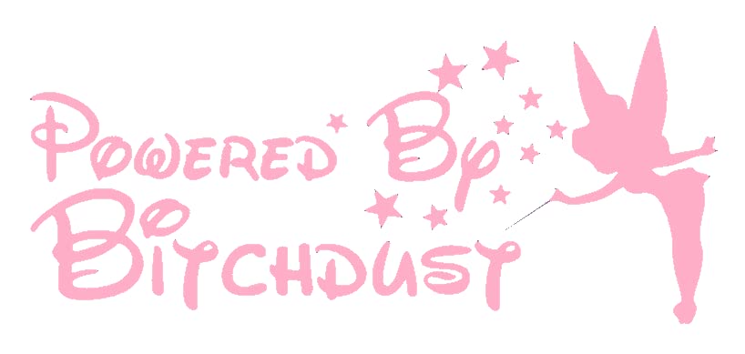 Image of Cartat2s Powered by Bitchdust Vinyl Decal Diva | 7.5 X 3.3 and 12 Colors to Choose from | Car Truck SUV RV Window and Body Sticker (Pink)