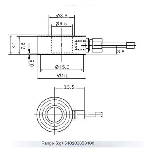 Cellule de charge 5 kg DYHX-001 de type rond pour l'industrie