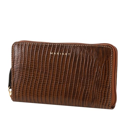 Mariart 121N Carteira Feminina de Couro Bovino Legítimo c/Fechamento em Zíper (Havana)