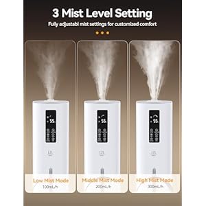 VAGKRI 12L Humidifiers for Large Room, Last 120 Hours, Cover up to 1000ft², Top Fill Ultrasonic Cool Mist Humidifier, 3 Mist Level, 24H Timer, Essential Oil Diffuser Humidifiers For Bedroom, Home VAGKRI 12L Humidifiers for Large Room Last 120 Hours Cover up to 1000ft Top Fill Ultrasonic Cool Mist Humidifier 3 Mist Level 24H Timer Essential Oil Diffuser Humidifiers For Bedroom Home