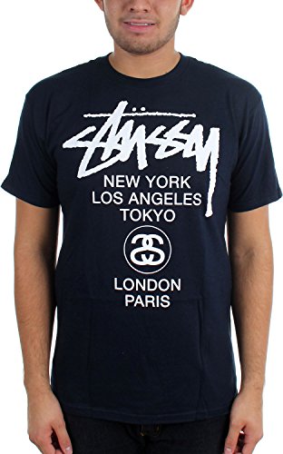 Stussy - Mens World Tour T-Shirt, Size: X-Large, Color: Navy Stussy - Mens World Tour T-Shirt, Size: X-Large, Color: Navy