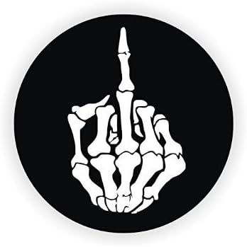 StickerDad® (3 Pack) F*CK You Finger Circle Vinyl Hard Hat Helmet Decal - Size: 2" Round Color: Black/White - Hard Hat, Helmet, Windows, Walls, Bumpers, Laptop, Lockers, etc.