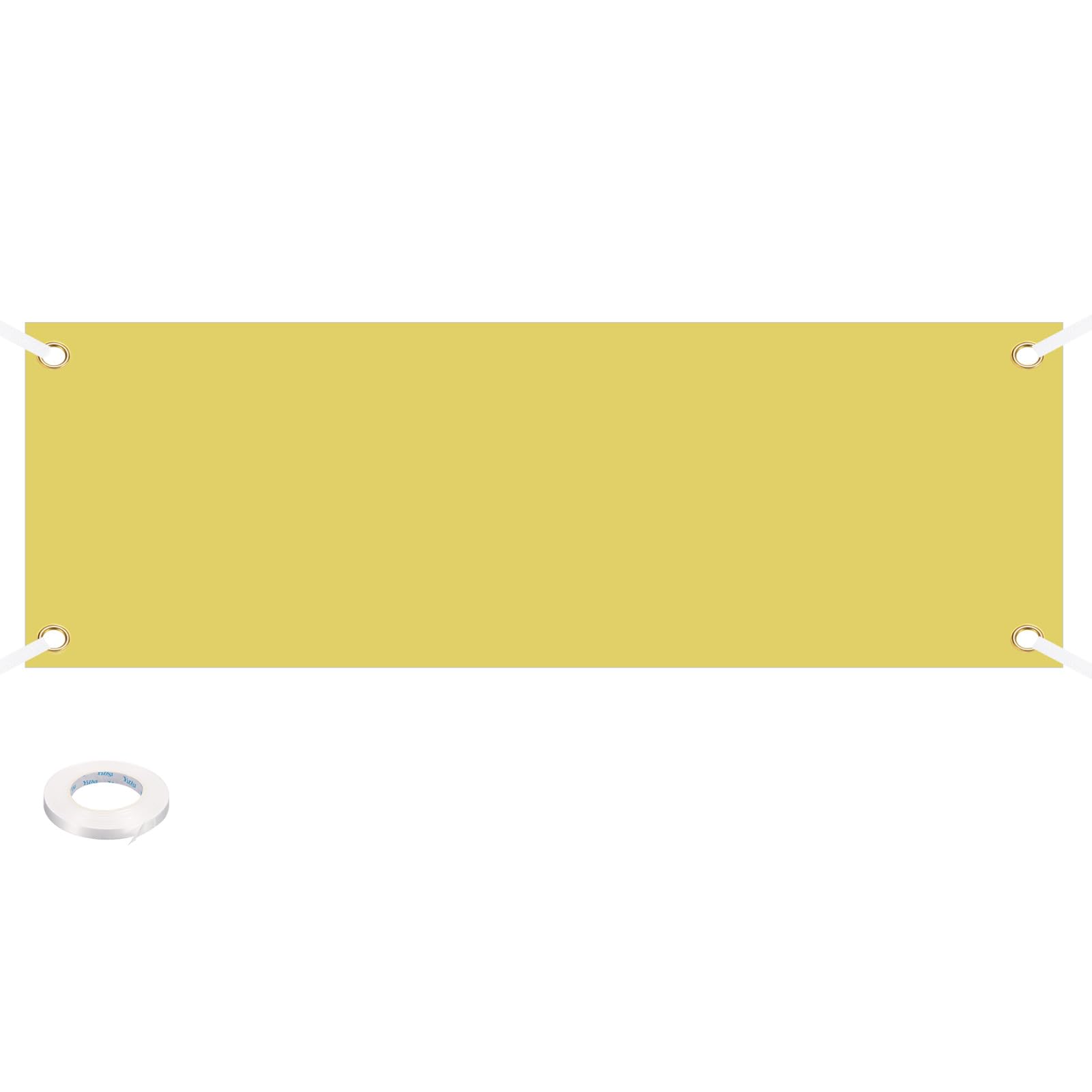 PATIKIL Blank Banners Signs to Decorate 2'x6' Sublimation Yellow Banner with Hanging Rope for Business Outside Outdoor Wall