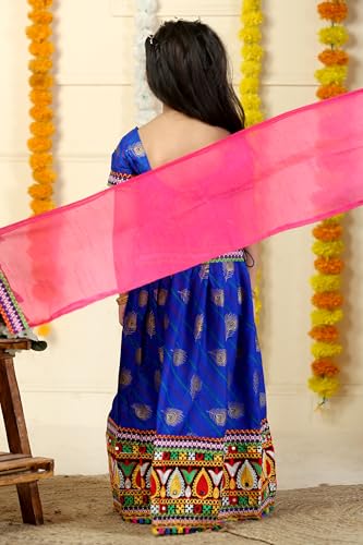Image of AHHAAAA Kids Embroidered Traditional Ghoomar Lehenga Choli |Chania Choli|Radha Dress|Navratri /Dandiya /Garba Dress with Dupatta for Girls Y0040