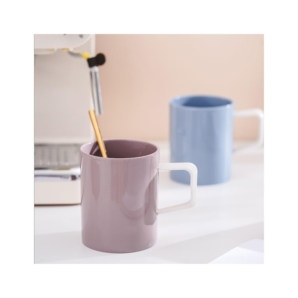 Kaffeetasse, 301 ml, Keramik, hochtemperaturbeständig, für Zuhause, Büro, einfache, handliche Tasse, Trinkbecher, Kaffeetasse (B)