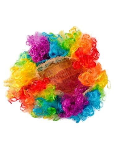 Image of BookMyCostume Buy Joker Clown Hair Wig & Foam Nose Unisex Adult & Kids Fancy Dress Costume Accessory, Multicolor