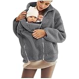 SYDUZAX UMSTANDSJACKE MIT BABYEINSATZ WARM TEDDY FLEECEJACKE UMSTANDS BAUMWOLLJACKE WINTER UMSTANDSMODE 2 IN 1 TRAGEJACKE MIT TASCHEN TEDDYFLEECE WINTERJACKE FLAUSCHIG WEICH PLÜSCHJACKE GROSSE GRÖSSE