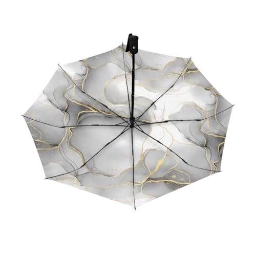 Parapluie de voyage automatique gris doré marbré pour femme et enfant