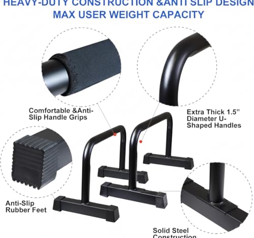 Image of IBS Professional Heavy-Duty Steel Parallette Bars - Ultimate Calisthenics & Dip Station