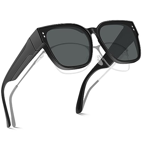 CARFIA Sonnenbrille für Brillenträger Herren Damen, Überzieh Sonnenbrille UV400 Polarisierte für Fahren CF7520