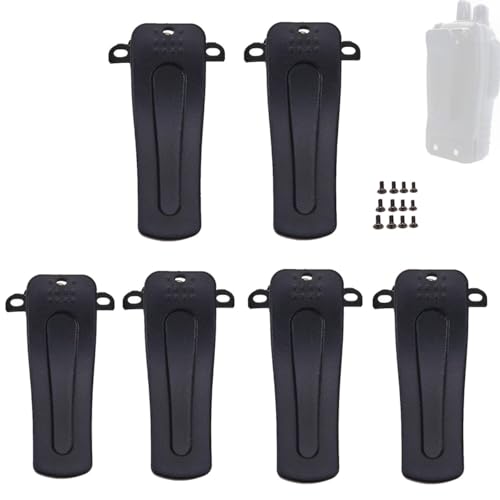 6 Pcs Replacement Belt Clip for BF-888S BF-777S BF-666S BF-999S H-777, Walkie Talkie Back Clip, Walkie Talkie Accessiors with Screws