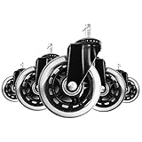 🛴【Ruedas de Goma para Sillas de Oficina】Tamaño:10*22mm,75mm. Ajuste para sillas oficina,patines de ruedas, muebles, coches de catering, carrito de jardín, Equipaje, maleta, scooter, silla, remolque de mano etc.