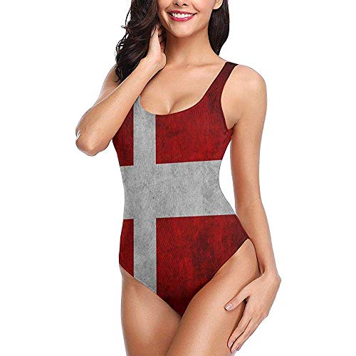 Bandera Escandinavia Europa Dinamarca Mujeres Traje de baño Traje de baño de...