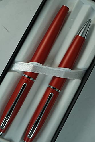 A.t. Cross Cross Matte Deep Red With, Polished Chrome Appointments And Signature Mid Band Calaise Selectip Black Gel Ink Rollerball Pen Ballpoint Set. A Great Gift Anyone Any Occasion #TOP7