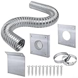 [Kit di installazione completo] Questo kit di aspirazione dell'aria fresca per stufa a pellet viene fornito completamente attrezzato con componenti essenziali tra cui un tubo curvo in alluminio, due morsetti per tubi, una piastra esterna quadrata, uno schermo del pannello a parete, una piastra barriera all'umidità e tutte le viti necessarie per un'installazione senza problemi.