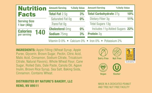 Nature'S Bakery 1506190490 Oatmeal Crumble Apple Bars thumb #2