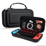 Case Capa Protetora Compativel com Nintendo Switch Oled com Slots Memory Card Estojo Premium Forro Macio e Resistente (Preta)