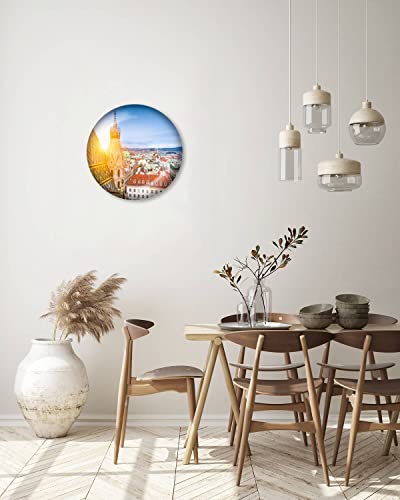 Decorative Plates Vienna Skyline With St Stephens Cathedral Roof Austria Town On Wall Decor Ceramic Ornament With Display Stand And Hook Up For Festival, Parties, Wedding 8", Collector Plate #TOP3