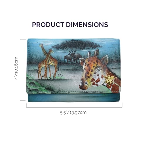 Anuschka Women's Original Hand-Painted Genuine Leather Three Fold Wallet4