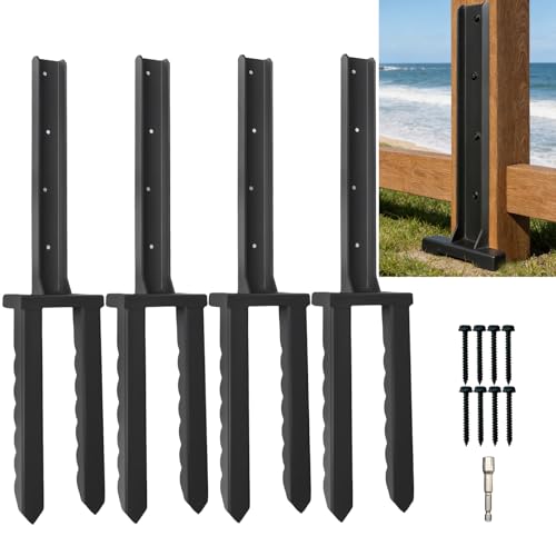 JTZFD 4Pcs Fence Post Repair Kit, Quick Fix Broken/Leaning Wood Post by JTZFD - Used condition - US$42.36