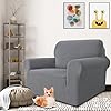 MAXIJIN Stretch Chair Cover Chair Slipcovers with Arms, 1-Piece Couch Sofa Chair Covers for Living Room, Non Slip Armchair Cover (31"-46") Furniture Protector Dogs Pet Friendly (Chair, Light Grey) #1