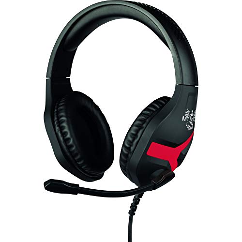Konix Mythics Auriculares Gaming con Cable Nemesis para Nintendo Switch - Micrófono de 45° - Cable de 1,5 m - Conector Jack de 3,5 mm - Negro y Rojo