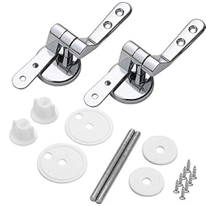 Cerniere del sedile del WC Coppia di cerniere di ricambio rifinite in lega Coprivaso Sedile WC per Legno | Resina | MDF Sedili WC – Compresi i Raccordi
