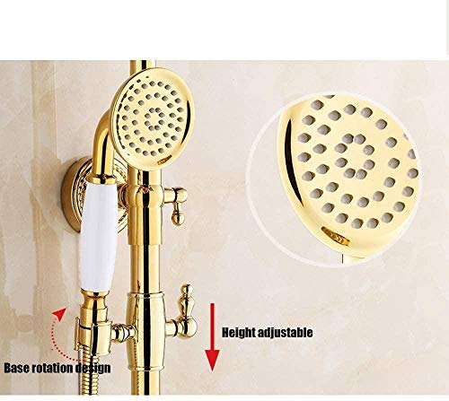 Robinet et colonne de douche dorée pour booster la pression d'eau faible